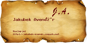 Jakubek Avenár névjegykártya